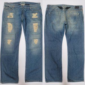 New Men's ROBIN'S JEAN sz 44 Indian Gypsy Patched Straight Jeans